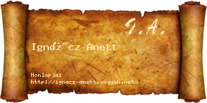 Ignácz Anett névjegykártya